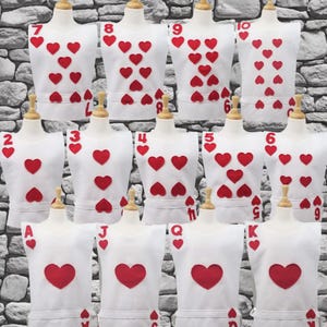 HEARTS Playing Card Costume Tunic (Alice in Wonderland) - Baby, Toddler, Kids, Teen, Adult and Plus sizes