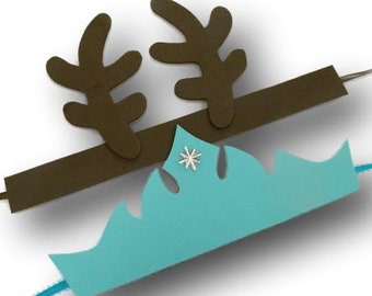 PARTY PACK Frozen Sven Reindeer Antlers Headbands & Frozen Elsa Tiaras Party Favors (Mix and Match)