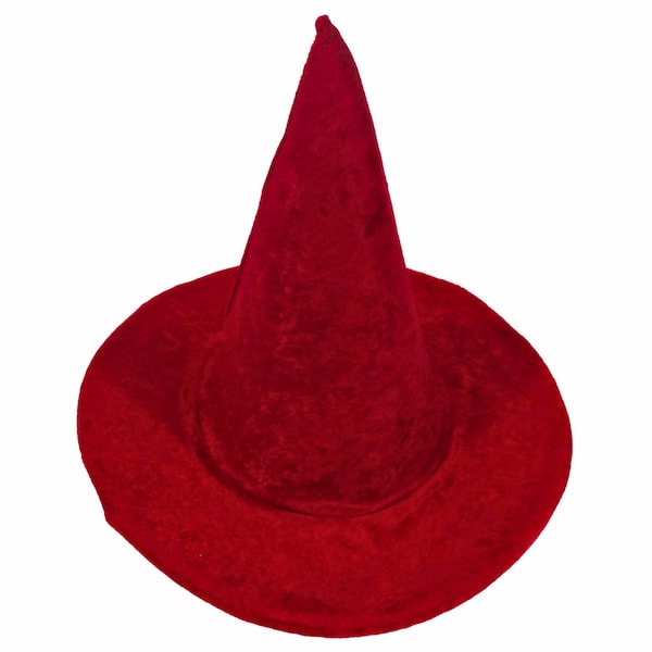 Red Witch / Wizard Costume Hat - Fits Kids to Adults