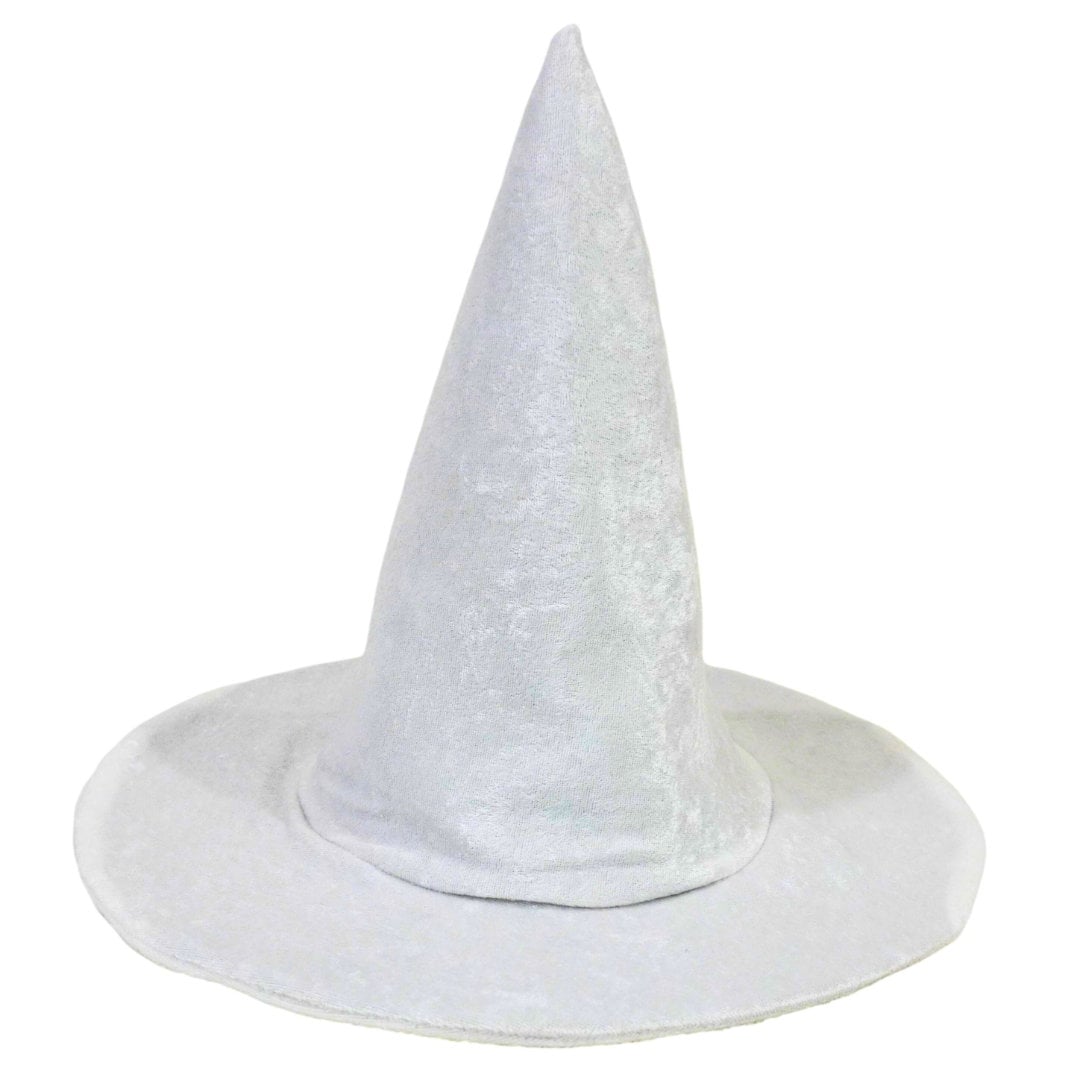 White Witch Hat Beatrice Extra Large Brim Witch Hat in White Felt, crooked  main image 4
