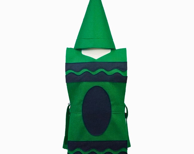 Green Crayon Costume Set (Tunic and Hat) - Baby, Toddler, Kids, Teen, Adult and Plus Sizes