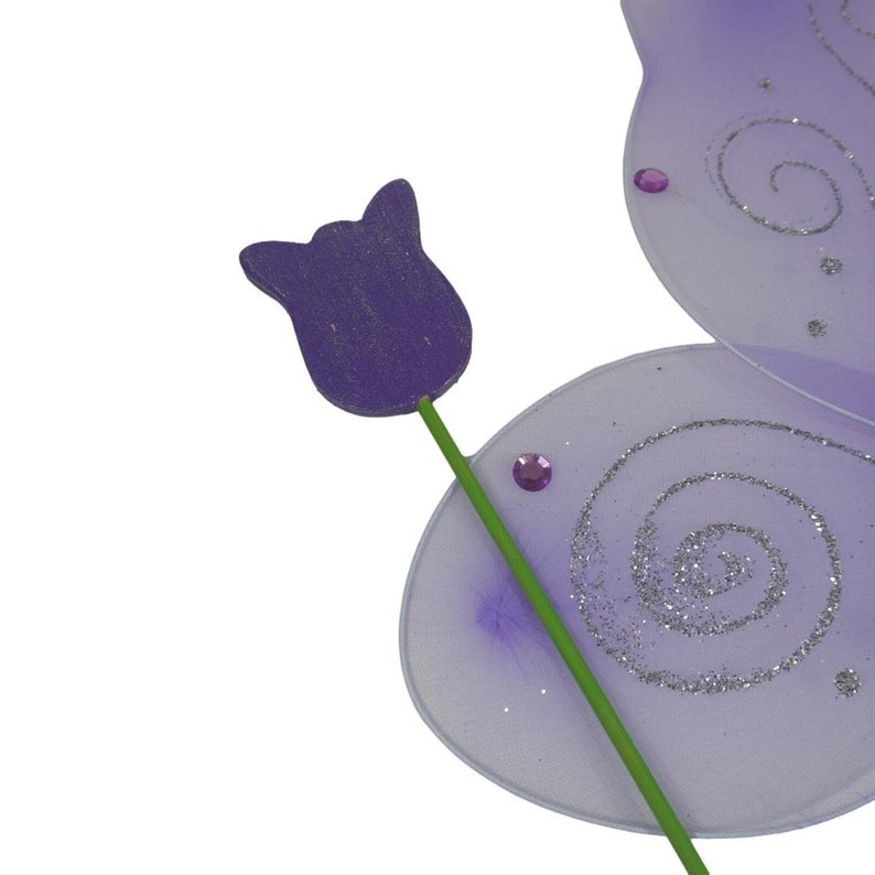 Clearance Purple Butterfly Winds and Tulip Wand Costume Set image 2