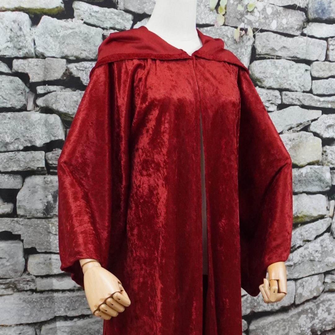 Burgundy Red Wizard or Witch Crushed Velvet Costume Robe - Baby