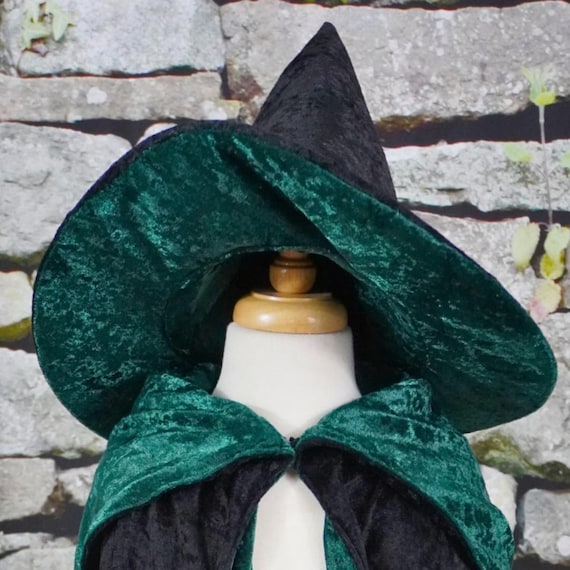 Wicked Witch Black and Green Costume Hat - Etsy display picture 2