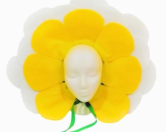 Daisy Flower Headpiece / Yellow White Flower (two-tone) Baby, Kids, Teen, and Adult sizes