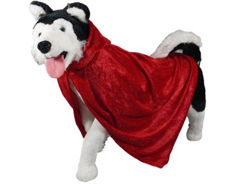 Dog Crushed Velvet Costume Cape (Puppy Costume, Cat Costume, Halloween Costume)