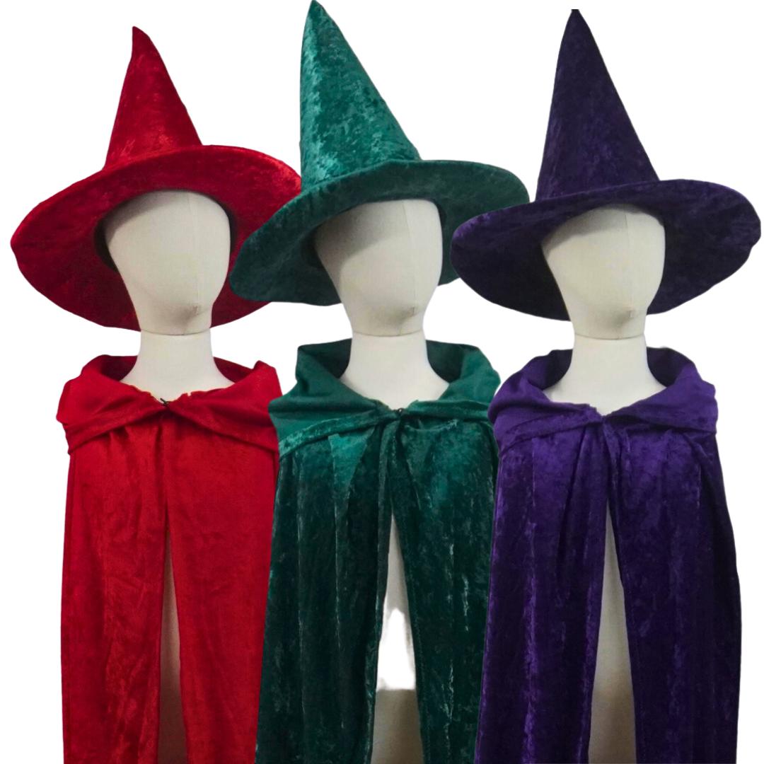 Capa De Mago De Bruja De Halloween Niños Adultos Capa De Terciopelo Dorado 150cm | En Línea