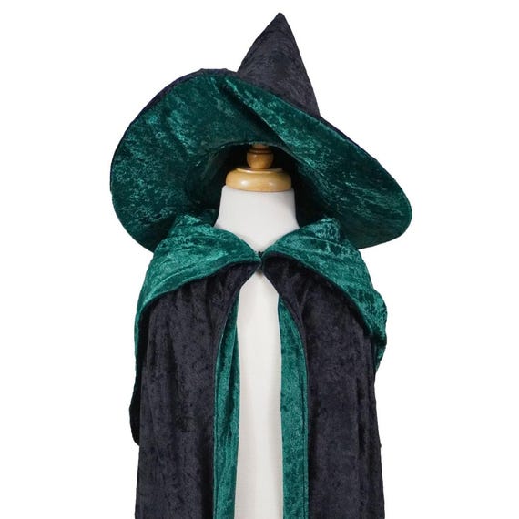 Wicked Witch Black and Green Costume Set (hat and Cape  display picture 2