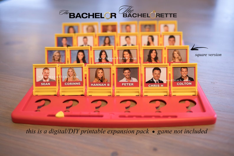 Guess Who Game Printable Files The Bachelor / The Bachelorette Version Game not included image 1