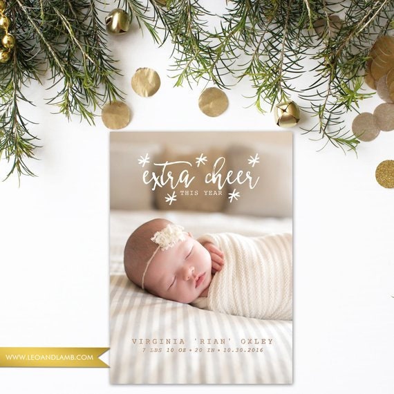 birth announcement and holiday card in one