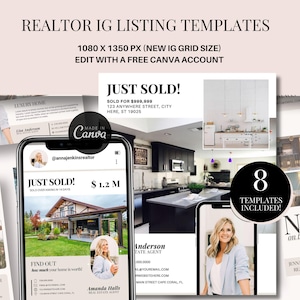 Modèle d'annonce d'agent immobilier Modèles d'annonces portes ouvertes modernes Modèles de journées portes ouvertes pour agent immobilier Canva