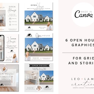 Open House Instagram Post und passende Stories für Immobilien | In Canva bearbeiten | Makler Essentials | Open House Maklermarketing