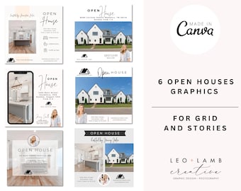 Open House Instagram Post and Matching Stories for Real Estate | Edit in Canva | Realtor Essentials | Open House Realtor Marketing