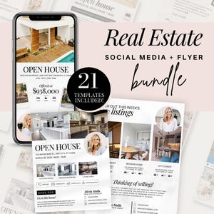 Realtor Canva Template Marketing Paket Flyer für die offene Haustür Modernes Design für die Tür zur Tür