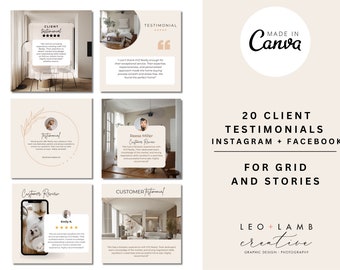 Client Reviews Instagram Post and Stories for Real Estate | Edit in Canva | Realtor Essentials | Client Testimonials Realtor Marketing