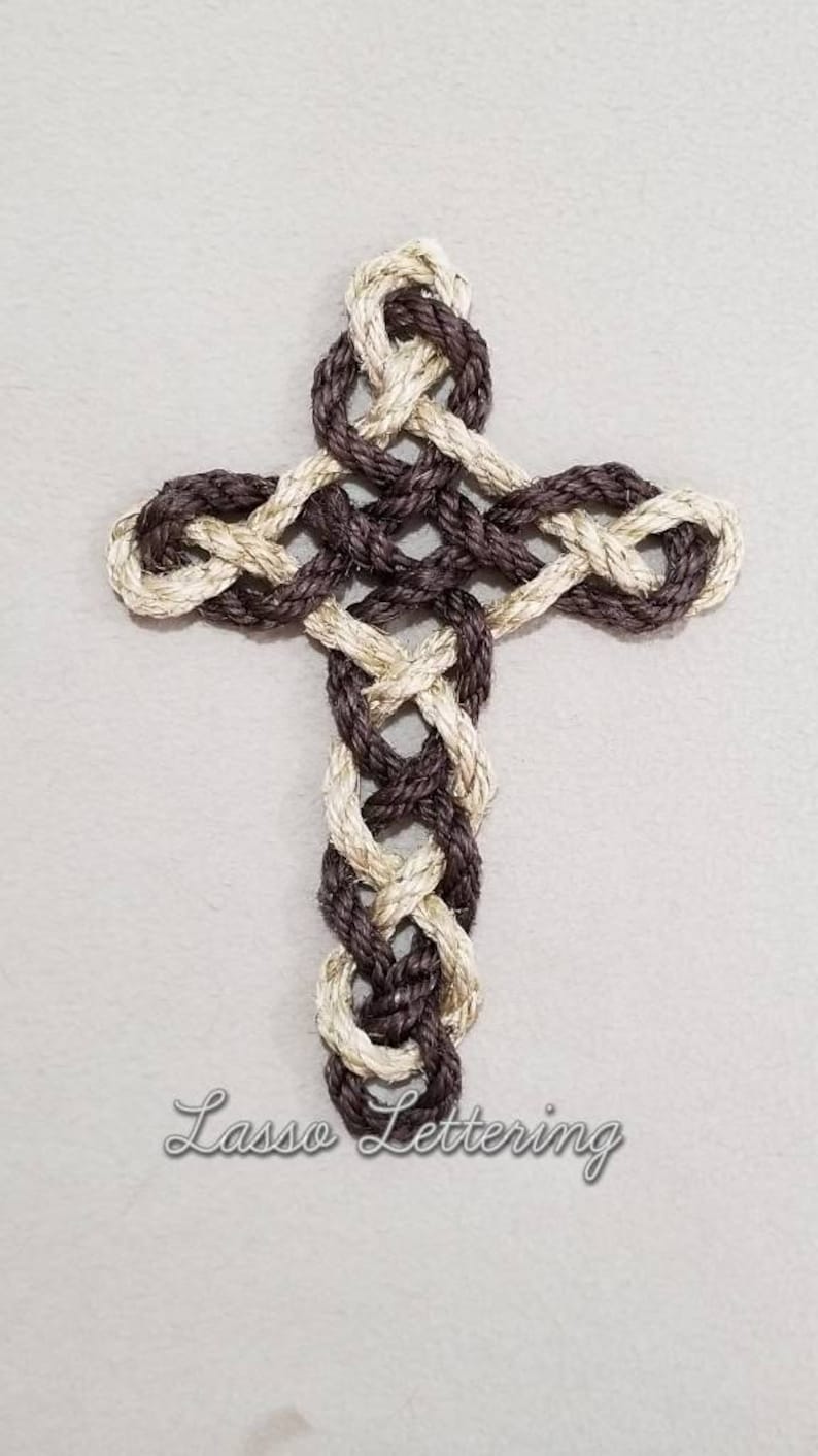 Rope Cross Twisted Rope Cross Wall Cross Rustic Home Decor Etsy
