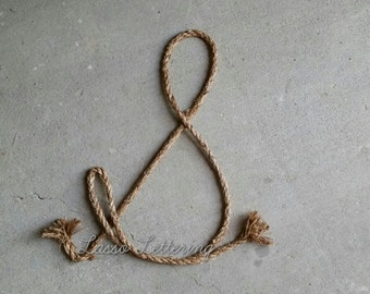 Western/Nautical Rope Art: Plain Cursive Initial (no lasso wrap around)