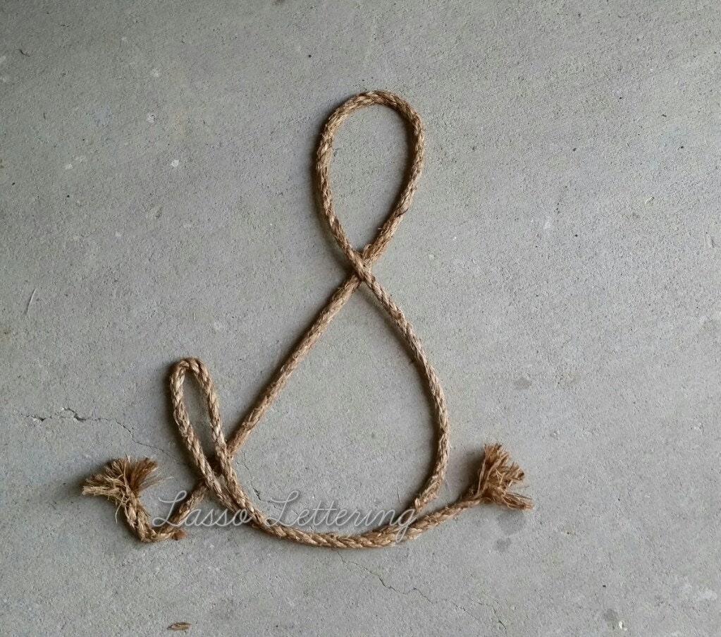 Work Ropes In Cursive Western/nautical Rope Art: Plain Cursive Initial (no Lasso Wrap Around ...