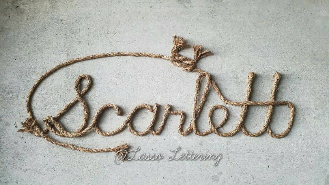8 LETTER Rope Name Sign Western Nautical Rope Name Art Etsy
