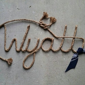 5 LETTER Name Western Rope Name Art, WITH BANDANNA image 4