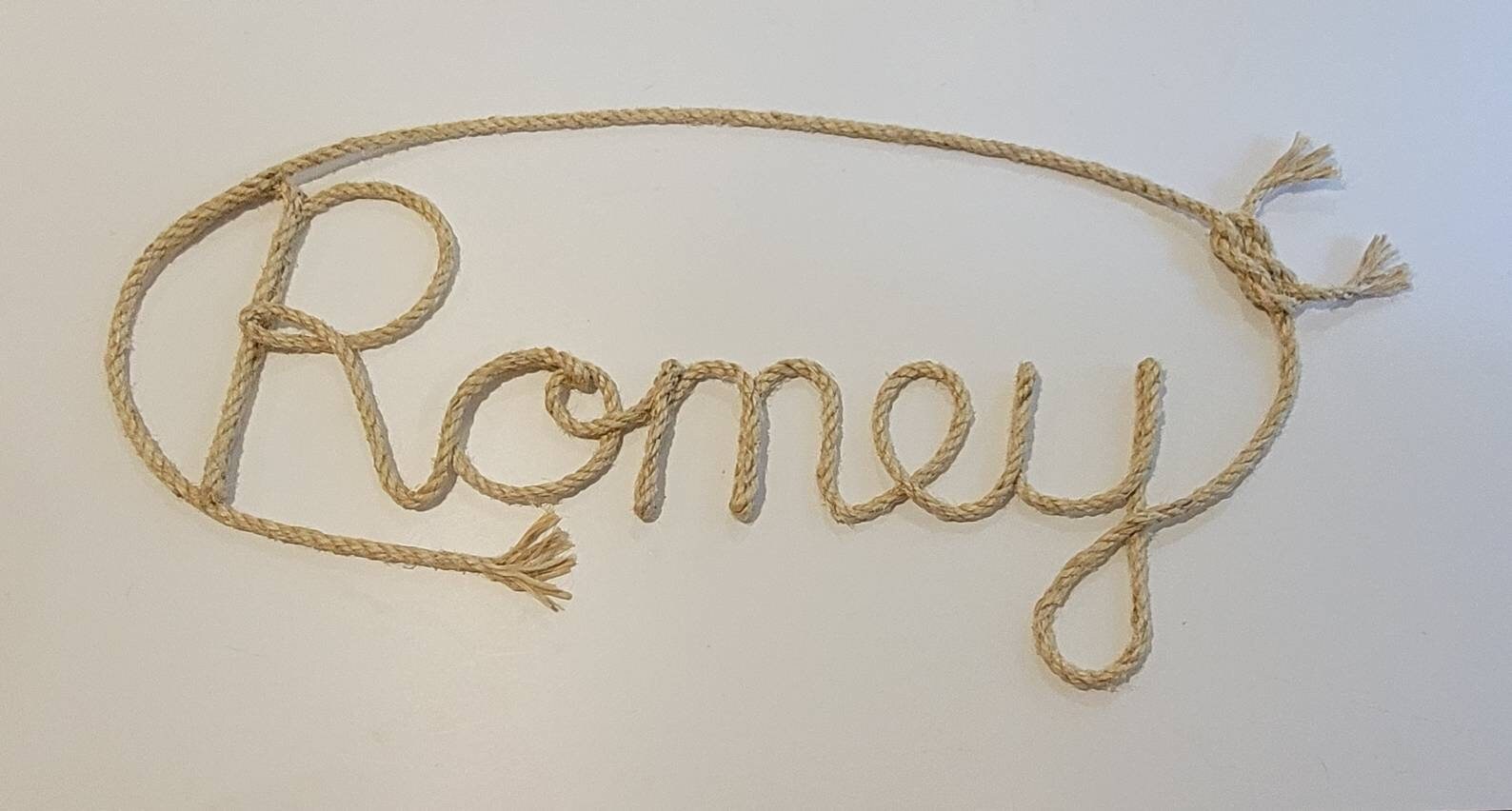 5 LETTER Rope Name Sign Western/nautical Rope Name Art Lasso Etsy
