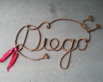 5 LETTRES Prénom en corde western, AVEC BANDANA