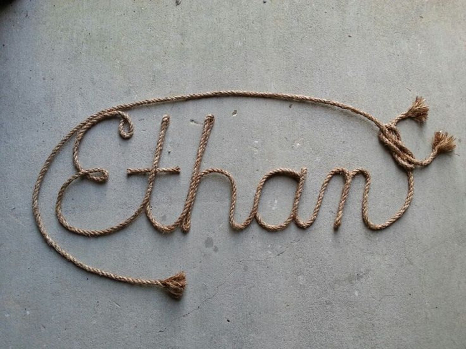 5 LETTER Rope Name Sign Western/Nautical Rope Name Art Lasso Etsy