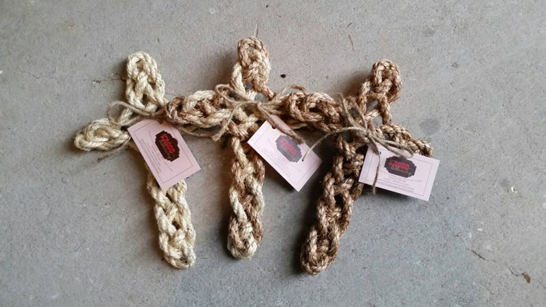 Brown Rope Cross Pattern Rope Cross, Twisted Rope Cross, Wall Cross, Religious Home Decor ...