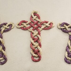 Twisted Rope Cross, Wall Cross, Religious Home Decor, Rope Artwork ...