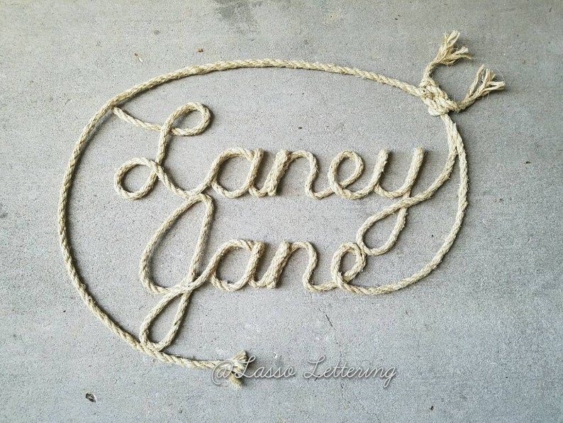 9 LETTER Rope Name Sign Western/nautical Rope Name Art Etsy