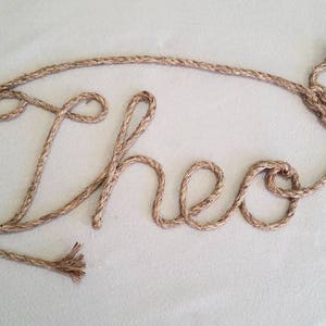 4 LETTER Rope Name, Western/Nautical  Rope Name Art, Rustic Artwork, Name Letters, Name on the wall, Baby&#39;s Name, Baby gift, Western Nursery