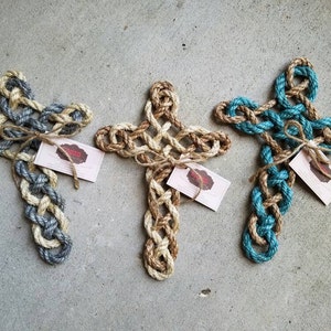 Rope Cross, Twisted Rope Cross, Wall Cross, Religious Home Decor, Rope ...