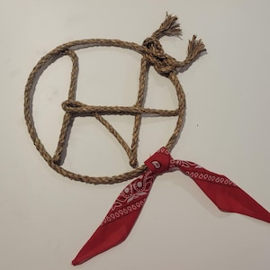 Western Rope Name Art: Initial Lasso WITH a bandanna, Rustic Decor, Western Decor, Personalized Gift
