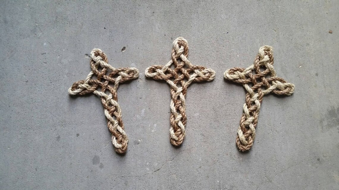 Twisted Rope Cross Wall Cross Religious Home Decor Rope | Etsy