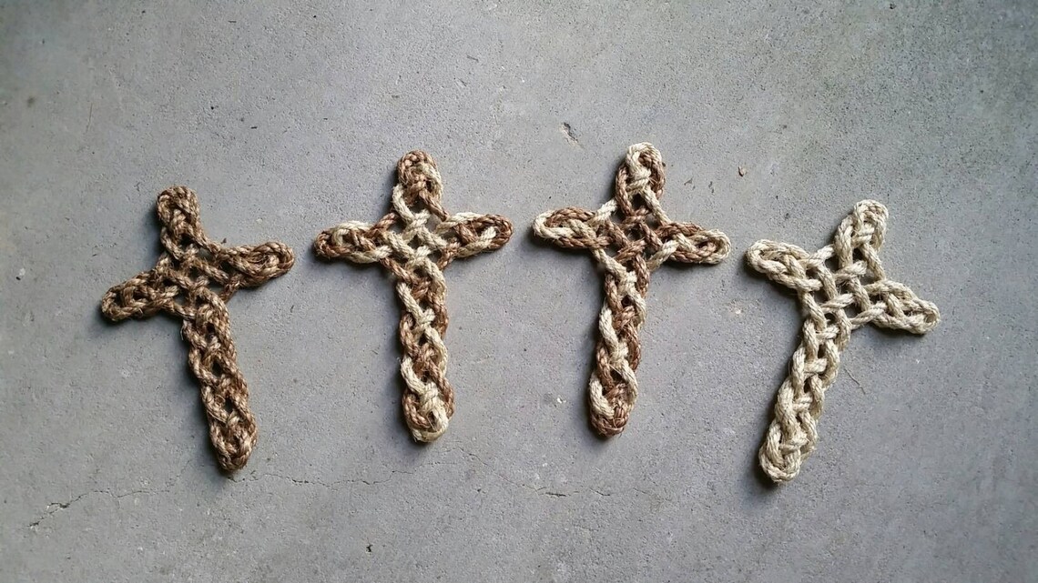 Rope Cross Twisted Rope Cross Wall Cross Religious Home | Etsy