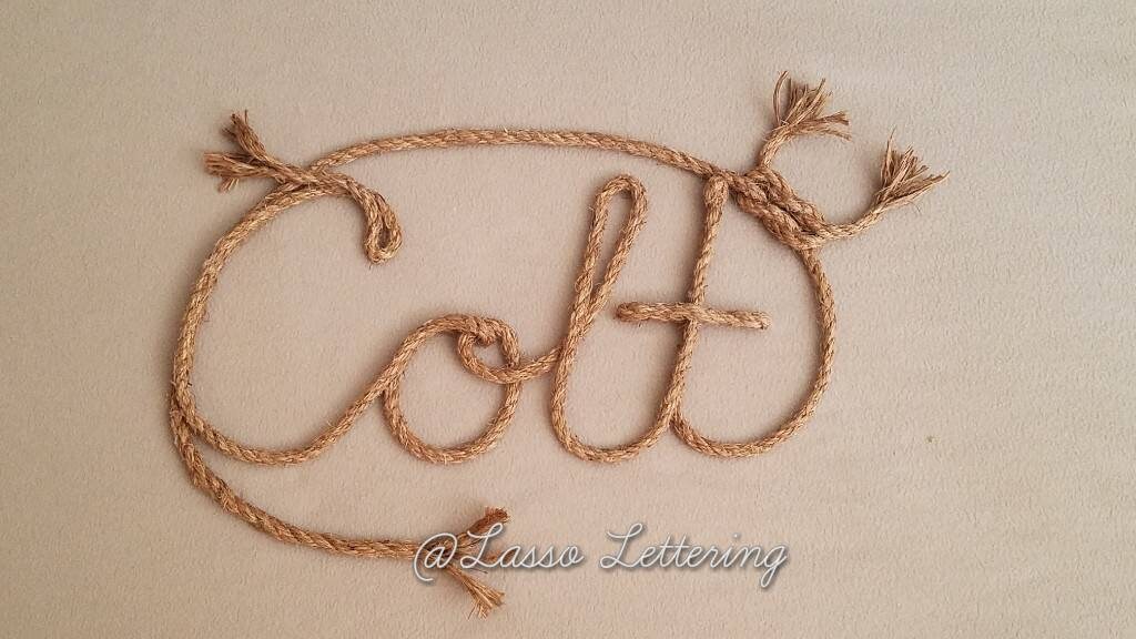 4 LETTER Rope Name Sign Western/Nautical Rope Name Art Etsy