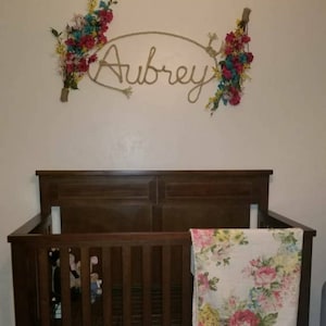 6 LETTER Rope Name Sign, Western/Nautical Rope Name, Nautical Themed Nursery Room, Crib Name, Wall Letters, Personalized Baby Shower Gift