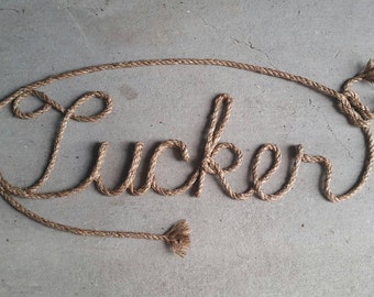 6 LETTRES Nom Western/Nautical Rope Nom Art