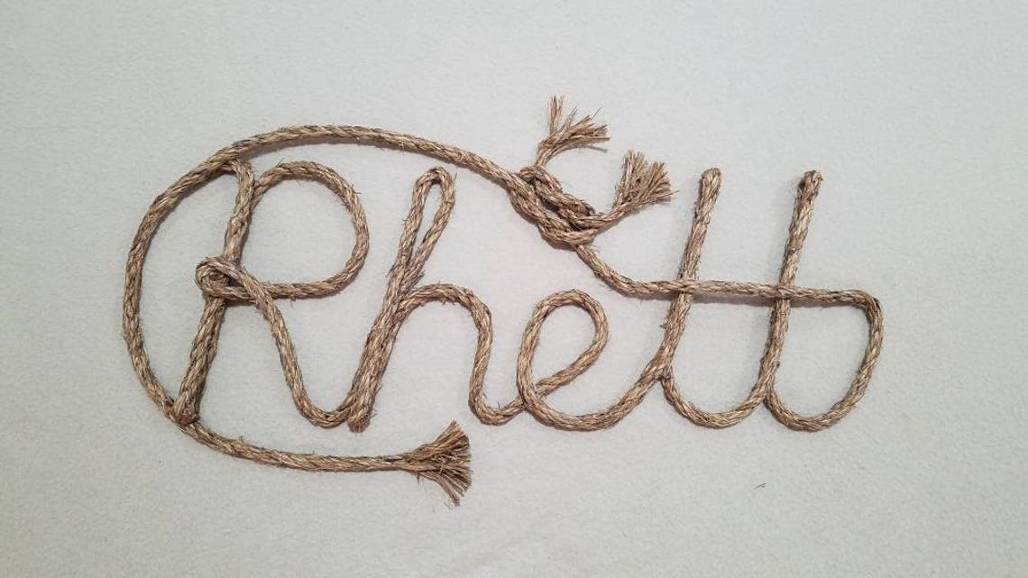 5 LETTER Rope Name Sign Western/nautical Rope Name Art Etsy
