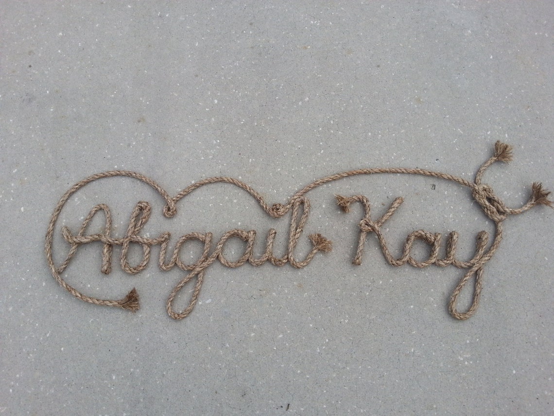 10 LETTER Rope Name Sign Western/nautical Rope Name Art Etsy