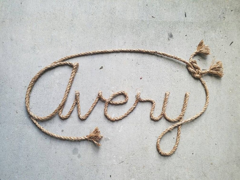 5 LETTER Rope Name Sign Western/nautical Rope Name Art Etsy