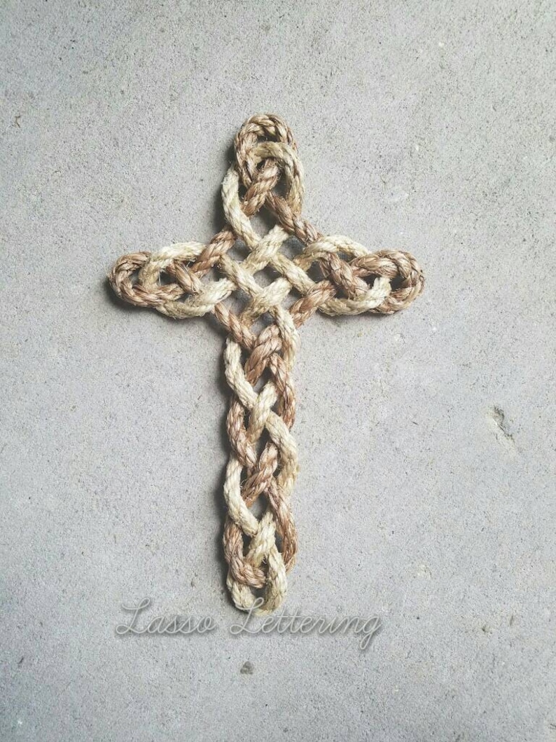 Rope Cross Twisted Rope Cross Wall Cross Religious Home Etsy