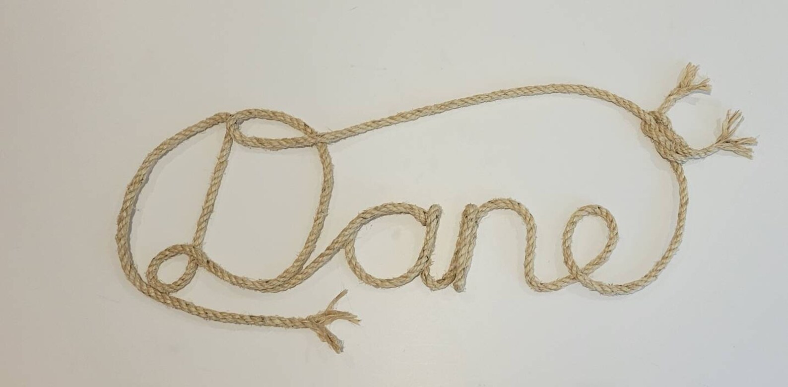 4 LETTER Rope Name Sign Western/nautical Rope Name Art Etsy