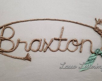 7 LETTRES Prénom Western/Nautical Rope Name Art, AVEC BANDANA