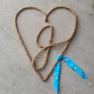 Western Rope Art: Initial Heart WITH a bandanna