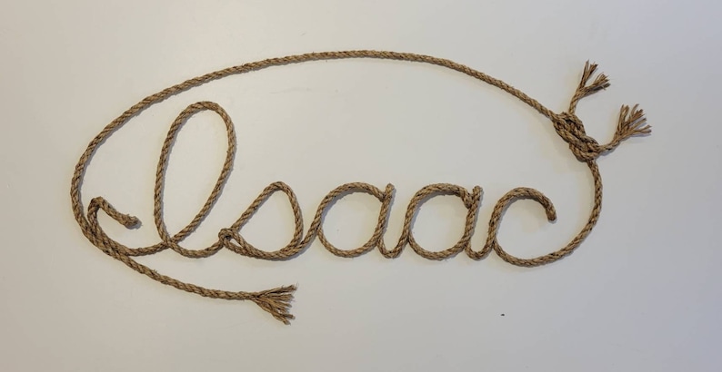 5 LETTER Rope Name Sign, Western/nautical Rope Name Art, Lasso Name ...