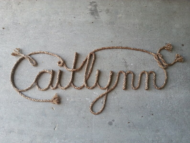 8 LETTER Rope Name Sign Western Rope Name Art WITH BANDANNA Etsy