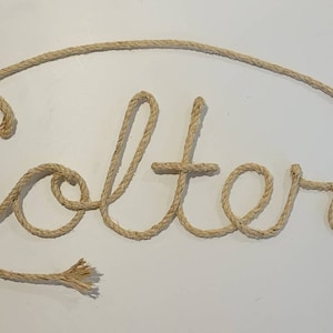 6 LETTER Rope Name Sign, Western/Nautical Rope Name, Nautical Themed Nursery Room, Crib Name, Wall Letters, Personalized Baby Shower Gift