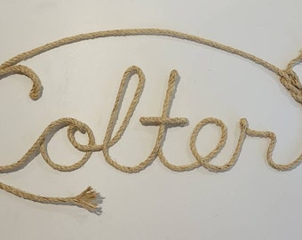 6 LETTER Rope Name Sign, Western/nautical Rope Name, Nautical Themed ...