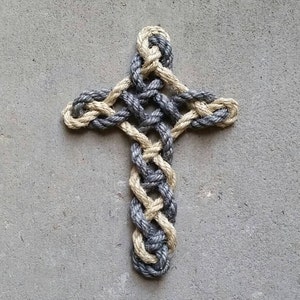 Rope Cross, Twisted Rope Cross, Wall Cross, Religious Home Decor ...